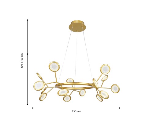 Подвесная люстра F-Promo 4253-15P Mugs 15*LED*3W, 3825LM, 4000K D740*H400/1100мм
