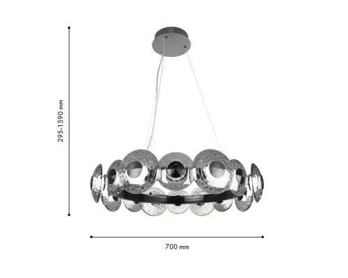 Подвесная люстра Favourite 4643-16P Claros LED*72W, 8217LM, 4000K D700*H295/1590мм