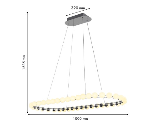 Подвесная люстра Favourite 4589-10P Helmet LED*48W, 3800LM, 4000K L1000*W390*H1585мм