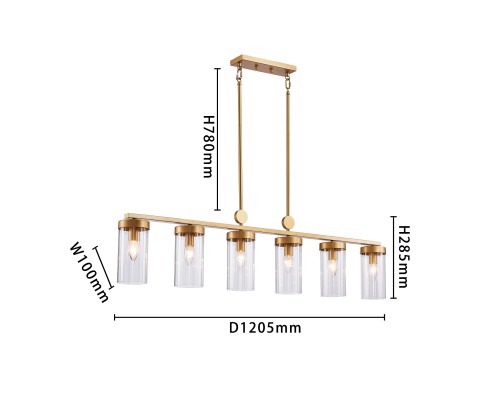 Подвесная люстра Favourite 3099-6U Radiales 6*E14*40W L1205*W105*H550/1170мм