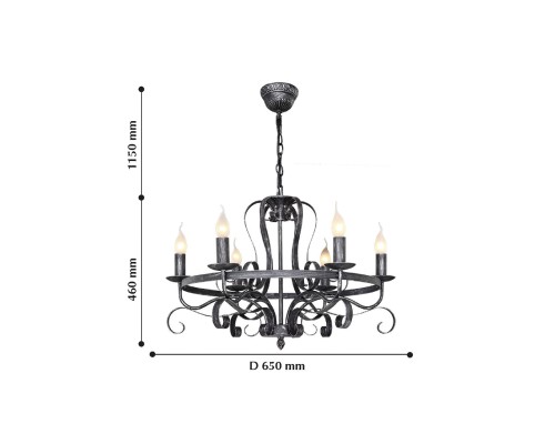 Подвесная люстра F-Promo 2162-6P Palermo 6*E14*40W D650*H460/1160мм