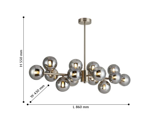 Подвесная люстра Favourite 2650-14P Varietas 14*G9*28W L860*W430*H550мм