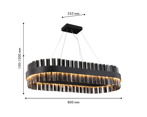 Подвесная люстра Favourite 4262-8P Marquis LED*27W, 2160LM, 4000K L800*W335*H150/1500мм