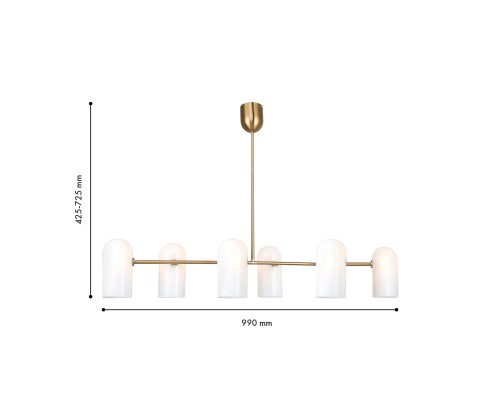 Подвесная люстра F-Promo 4619-6P Barfila 6*G9*40W L990*W90*H425/725мм