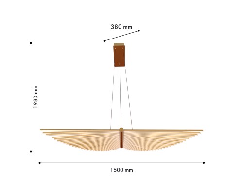 Подвесная люстра Favourite 4380-1P Vingar LED*120W, 7200LM, 4000K, CRI>90 L1500*W380*H1980мм