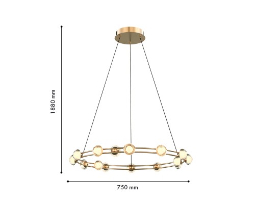 Подвесная люстра Favourite 4382-15P Rondell 15*LED*3.6W, 3850LM, 4000K, CRI>90 D750*H1880мм