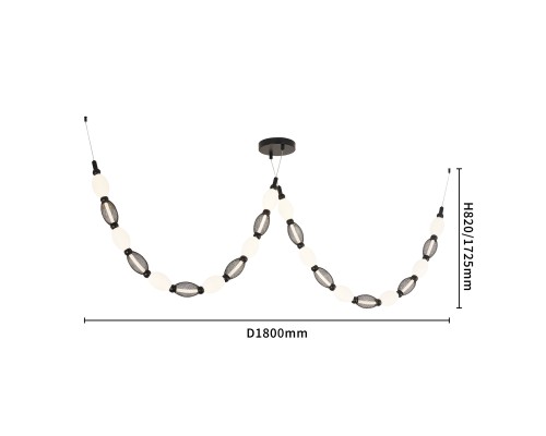 Потолочная люстра Favourite 4560-2PC Perler 2*LED*18W, 1630LM, 4000K D200*H1780/2780 + D640*H890/1775 + D1800*H820/1725мм