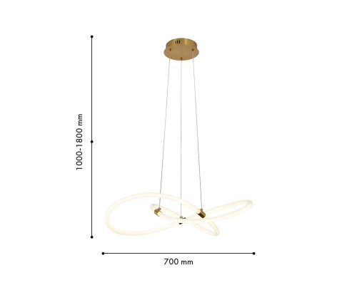 Подвесная люстра F-Promo 4470-3P Vendel LED*36W, 4000LM, 3000-6500K, пульт D700*H1000/1800мм
