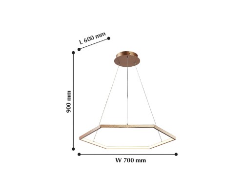 2103-6P, подвесная люстра, L600xW700xH900max, LEDx40W, 3520LM, 3000K