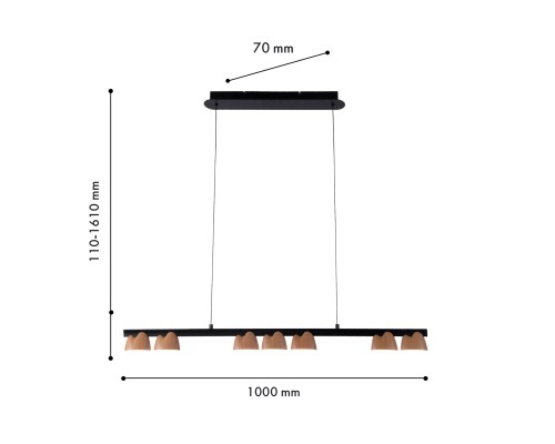 Подвесная люстра Favourite 4266-7P Interline LED*32W, 1375LM, 4000K L1000*W70*H110/1610мм