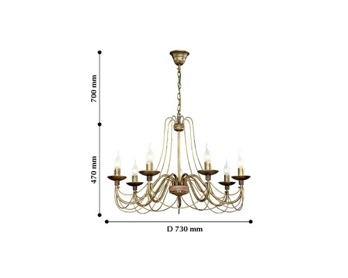 Подвесная люстра F-Promo 2163-7P Chateau 7*E14*40W D730*H470/1170мм
