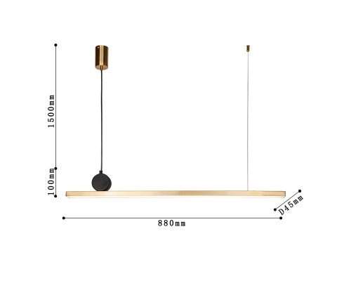 Подвесная люстра F-Promo 4061-1P Firmato LED*35W, 2800LM, 4000K L880*W45*H100/1600мм