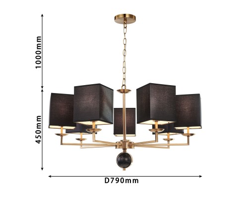 Подвесная люстра Favourite 2822-7P Diva 7*E14*40W D790*H455/1520(H560/1625)мм