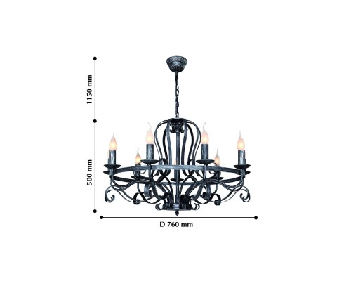 Подвесная люстра F-Promo 2162-9P Palermo 9*E14*40W D760*H500/1200мм