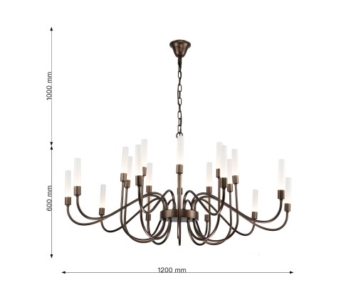 Подвесная люстра Favourite 3014-20P Tentacoli 20*LED*3W, 6000LM, 3000K D1200*H680/1680мм