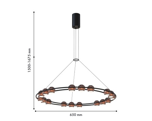 Подвесная люстра Favourite 4561-18P Sturm 18*LED*4W, 4320LM, 4000K D650*H1500/1675мм