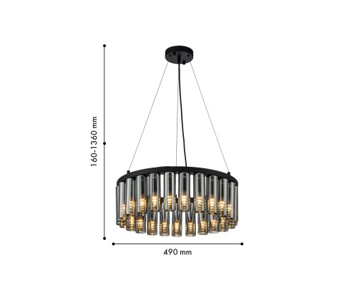Подвесная люстра Favourite 4504-25P Slang 25*G9LED*2W, 1750LM, 3000K D490*H160/1360мм