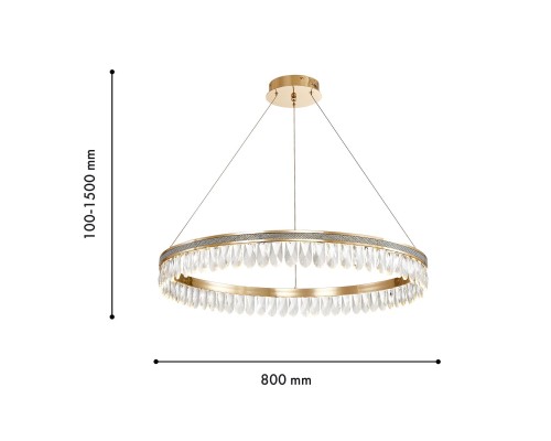 Подвесная люстра Favourite 4207-8P Palatium LED*43W, 4300LM, 3000K D800*H100/1500мм