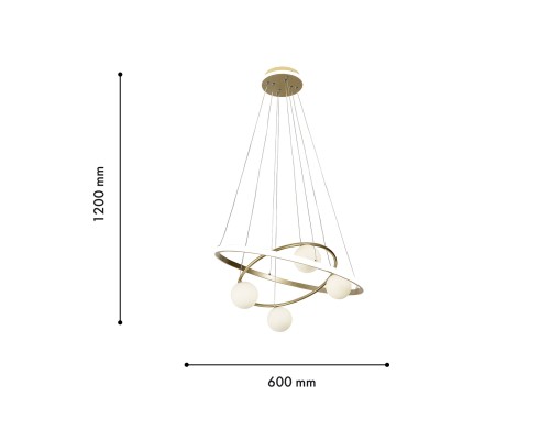 Подвесная люстра F-Promo 4185-6P Orbium 4*G9LED*10W + LED*70W + LED*20W, 4725LM, 3000-6000K, пульт D600*H150/1200мм