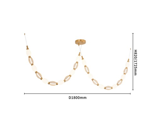 Потолочная люстра Favourite 4559-2PC Perler 2*LED*18W, 1990LM, 4000K D200*H1780/2780 + D640*H890/1775 + D1800*H820/1725мм