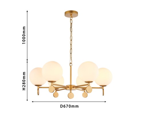 Подвесная люстра Favourite 2928-6P Absolute 6*E14*40W D670*H280/1450мм