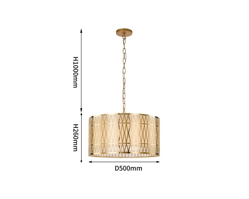 4133-5P, подвесная люстра, D500xH395/1395, 5xE27x60W