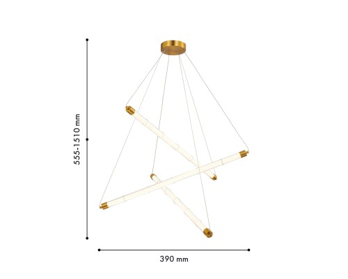 Подвесная люстра Favourite 4558-3P Banche 3*LED*11W, 3500LM, 4000K D390*H555/1510мм