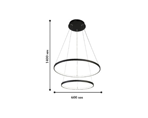 Подвесная люстра Favourite 1764-10P Giro LED*54W, 2520LM, 4000K D400*D600*H400/1400мм