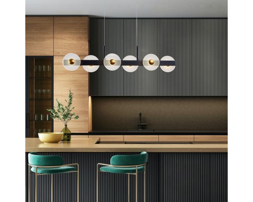 Подвесная люстра Favourite 4317-6P Solskin 6*LED*5.3W, 1700LM, 4000K, CRI>90 L910*W80*H255/1845мм