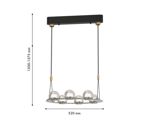 Подвесная люстра Favourite 4291-6P Rosio 6*LED*7.5W, 3600LM, 4000K D520*H1500/1575мм