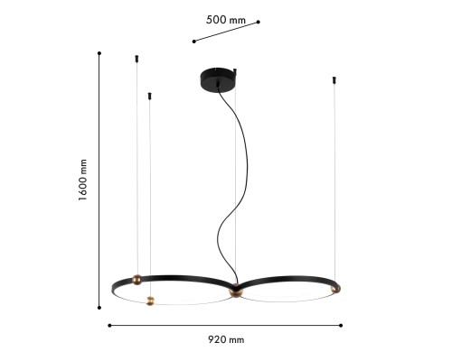 Подвесная люстра Favourite 4569-2P Tornado LED*40W, 2600LM, 4000K L920*W500*H1600мм