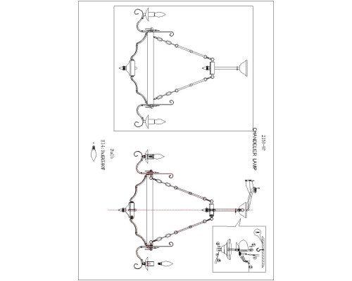 Подвесная люстра F-Promo 2159-9P Boulogne 9*E14*40W D800*H820мм