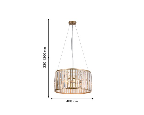 Подвесная люстра F-Promo 4483-5P Prismata 5*E14*60W D400*H220/1200мм