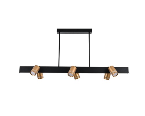 4074-6P, подвесная люстра, L1200xW190xH600, 6xGU10LEDx10W + LEDx18W, 700LM, 4000K