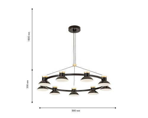 Подвесная люстра Favourite 4516-9P Tatti 9*LED*10W, 7200LM, 4000K D880*H300/1800мм