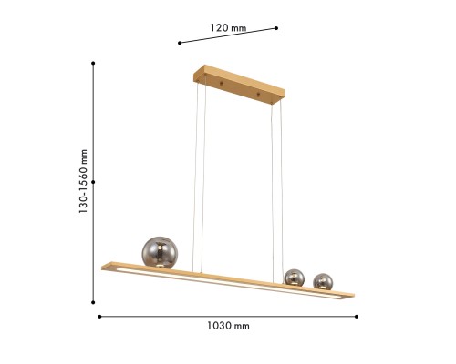 Подвесная люстра Favourite 4549-3P Bilico LED*51W, 2160LM, 4000K L1030*W120*H130/1560мм