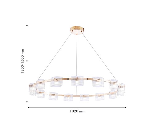 Подвесная люстра Favourite 4248-15P Ori 15*LED*4.6W, 1800LM, 4000K D1020*H1300/1500мм