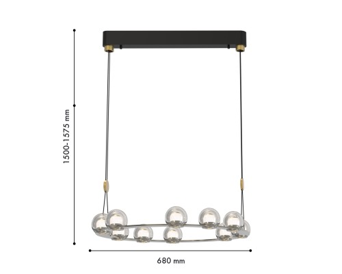 Подвесная люстра Favourite 4291-10P Rosio 10*LED*7.2W, 5700LM, 4000K D680*H1500/1575мм