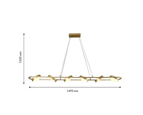 Подвесная люстра F-Promo 4677-6P Abris LED*90W, 3100LM, 3000-6000K, IP20, пульт L1490*W190*H145/1200мм