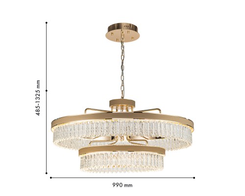 Подвесная люстра Favourite 4304-10P Visconte LED*180W, 7640LM, 3000K/4000K/6000K D990*H485/1325мм