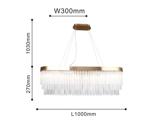 Подвесная люстра Favourite 4189-14P Bellinda 14*G9*40W L1000*W300*H350/1300мм