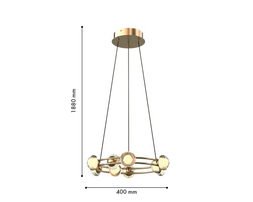 Подвесная люстра Favourite 4382-9P Rondell 9*LED*3.3W, 2100LM, 4000K, CRI>90 D400*H1880мм