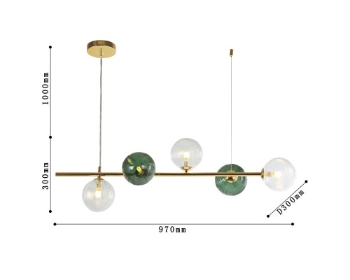 Подвесная люстра F-Promo 4035-5P Infilato 5*G9LED*5W L970*W300*H300/1300мм