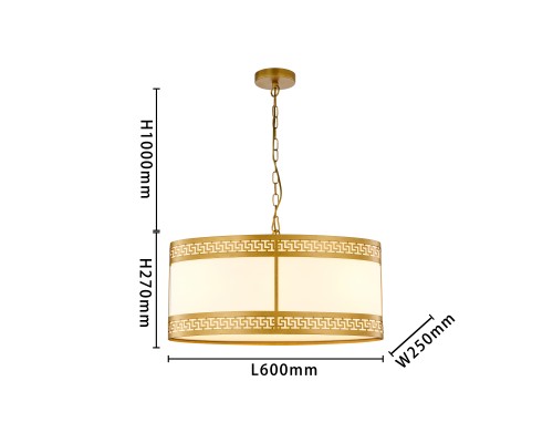 4011-3PC, подвесная люстра, L600xW250xH395/1395, 3xE14x40W