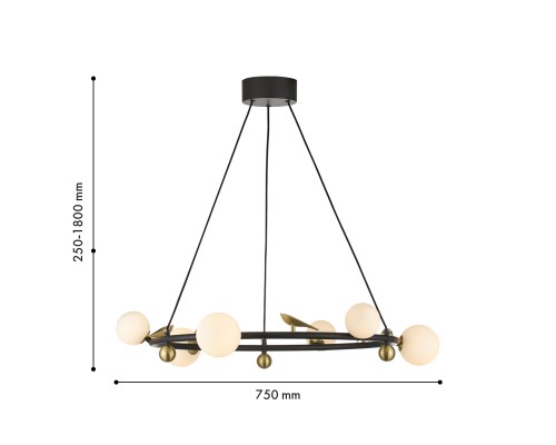 Подвесная люстра Favourite 4324-6P Sparrow 6*LED*5W, 2400LM, 4000K D750*H255/1800мм