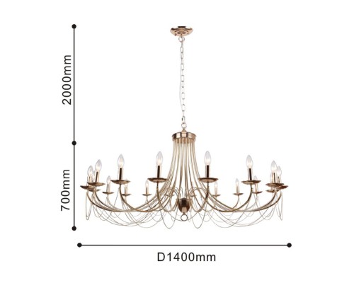 Подвесная люстра F-Promo 2591-18P Plini 18*E14*40W D1400*H700/2700мм