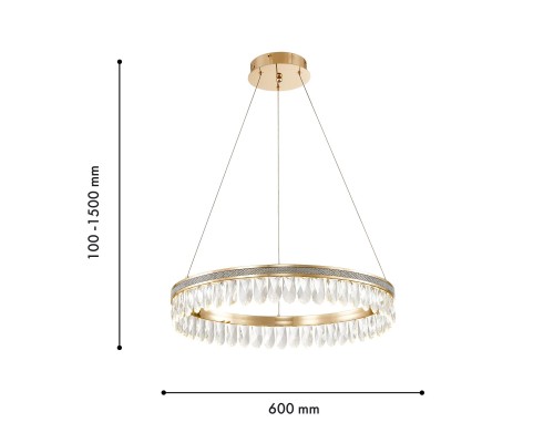 Подвесная люстра Favourite 4207-6P Palatium LED*31W, 3100LM, 3000K D600*H100/1500мм