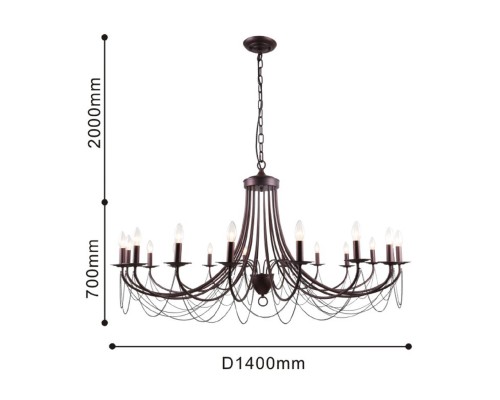 Подвесная люстра F-Promo 2590-18P Plini 18*E14*40W D1400*H700/2700мм