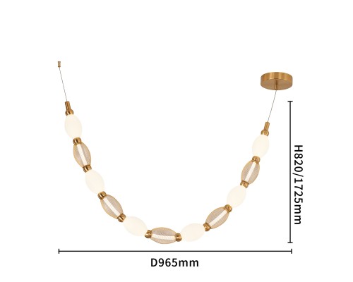 Потолочная люстра Favourite 4559-1PC Perler LED*18W, 1230LM, 4000K D160*H1780/2780 + D505*H890/1775 + D965*H820/1725мм