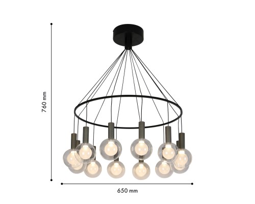 Подвесная люстра Favourite 4378-12P Kula 12*LED*3.5W, 2795LM, 4000K, CRI>90 D650*H760мм